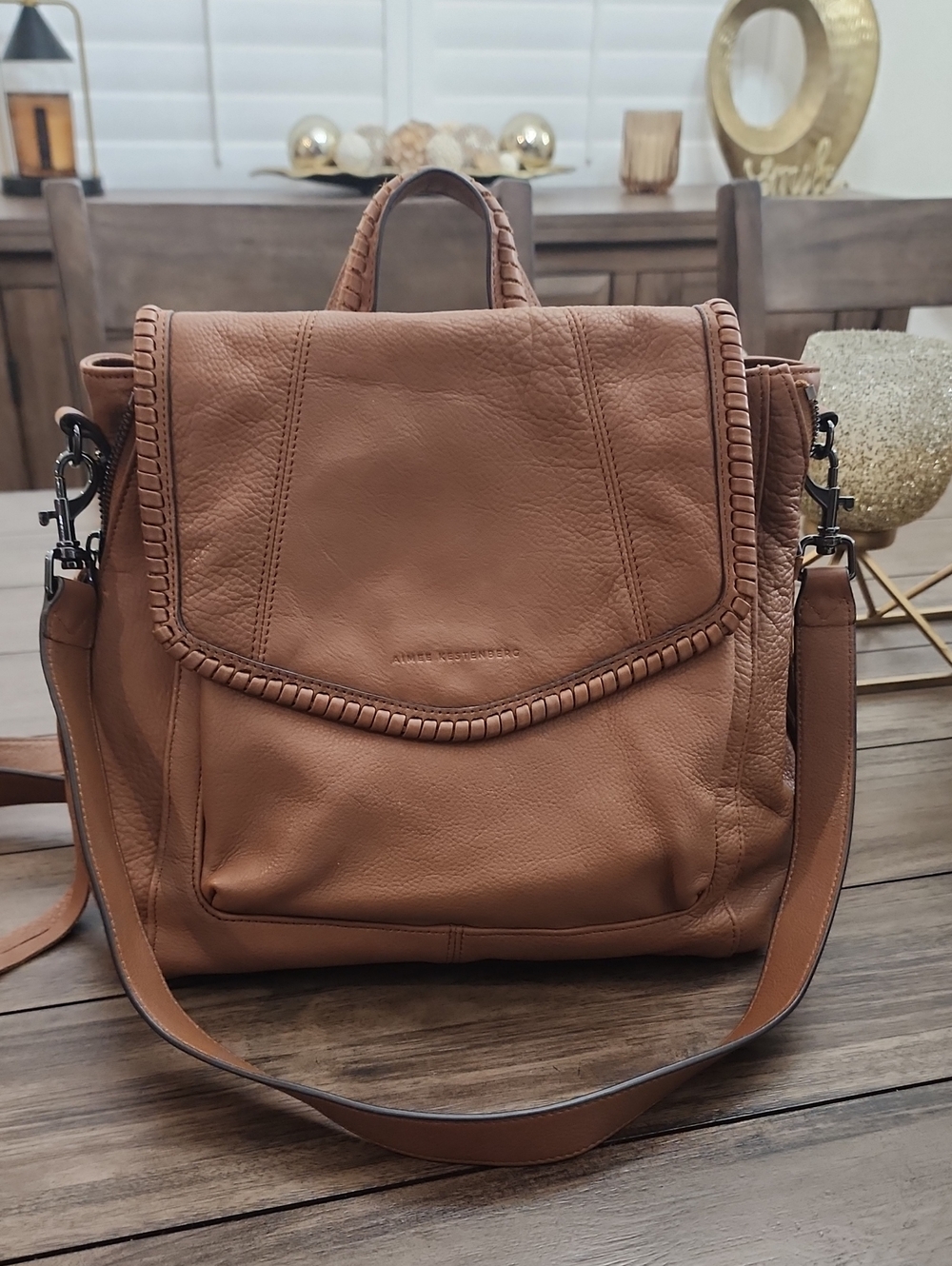 Aimee Kestenberg  Brown Leather Shoulder /backpack Bag